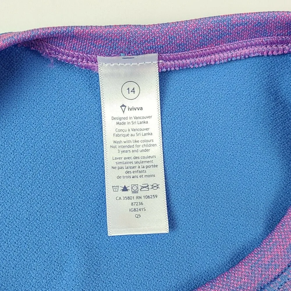 Ivivva Girls Dress Officially Awesome SZ 14 Blue